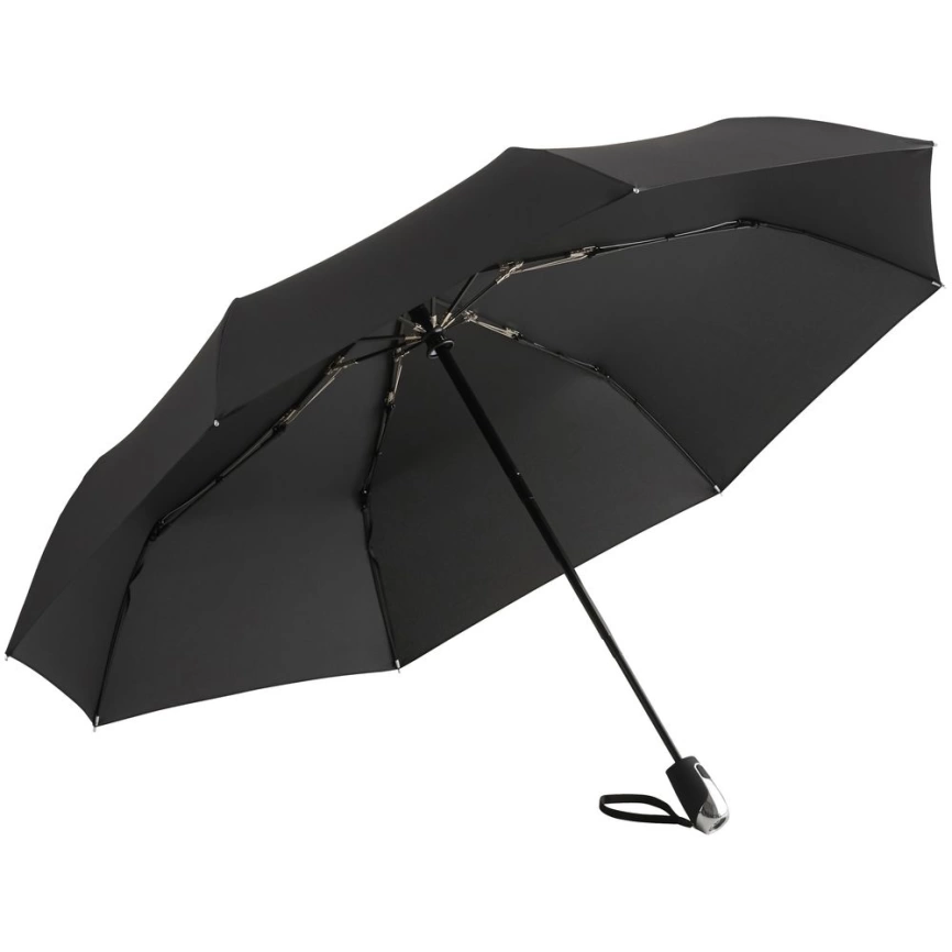 Зонт складной Steel, черный фото 1
