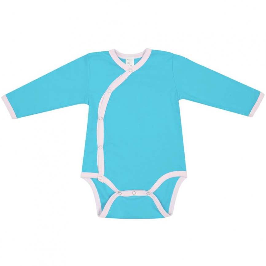 Боди детское Baby Prime, бирюзовое с розовым, размер 68 см фото 1