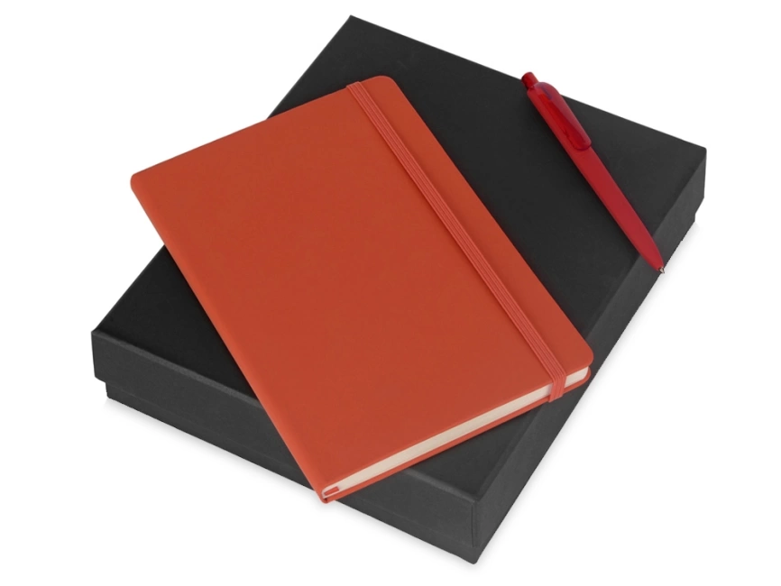 Подарочный набор Vision Pro soft-touch с ручкой и блокнотом А5, оранжевый фото 1
