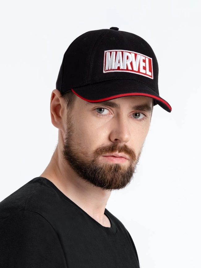 Бейсболка с вышивкой Marvel, черная фото 4