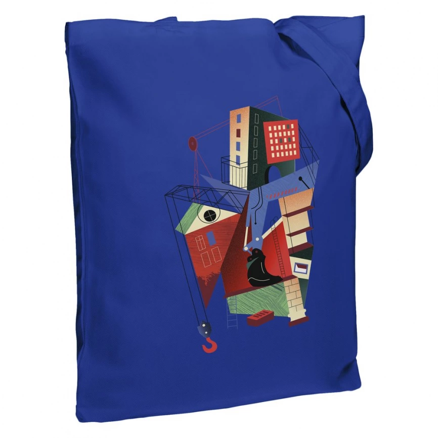 Холщовая сумка Architectonic, ярко-синяя фото 4