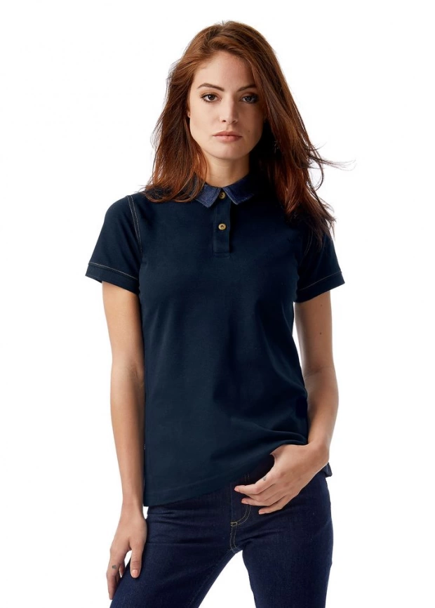 Рубашка поло женская DNM Forward темно-синяя, размер S фото 4
