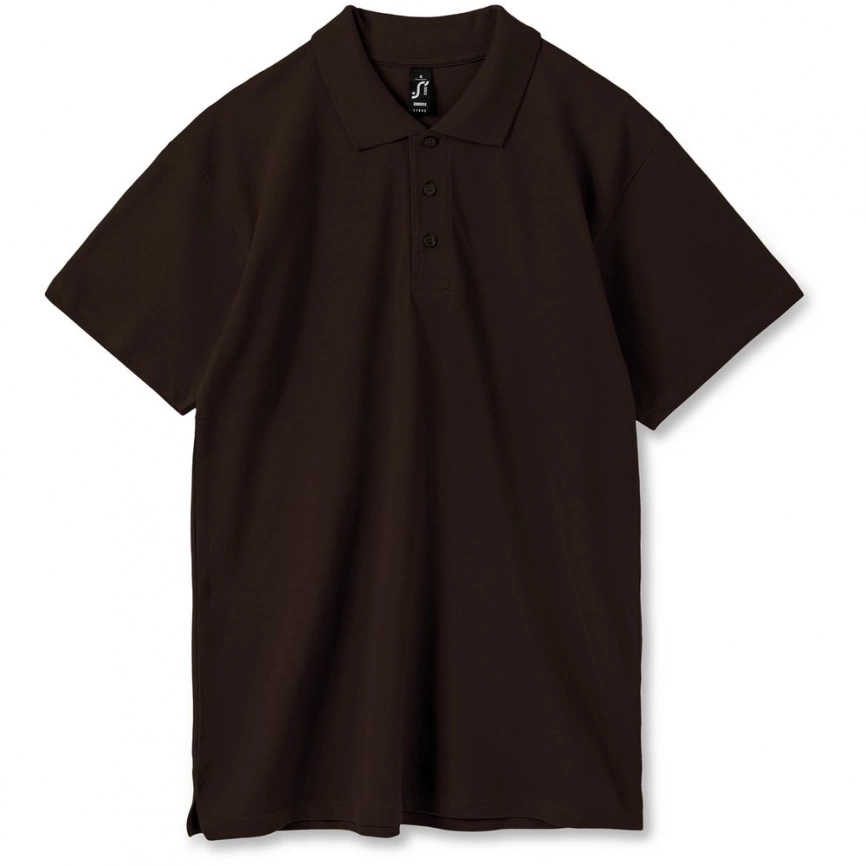 Рубашка поло мужская Summer 170 темно-коричневая (шоколад), размер XL фото 9