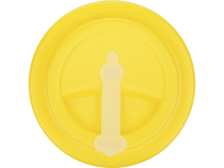 Пластиковый стакан Take away с двойными стенками и крышкой с силиконовым клапаном, 350 мл, белый/желтый фото 5