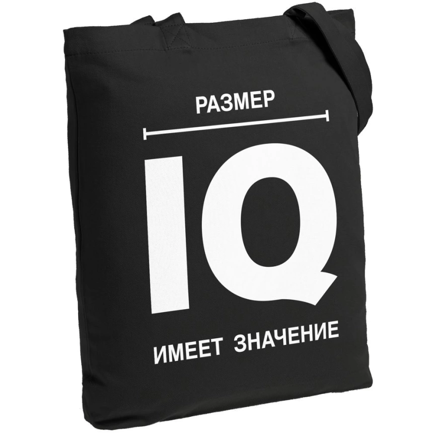 Холщовая сумка «Размер IQ», черная фото 4