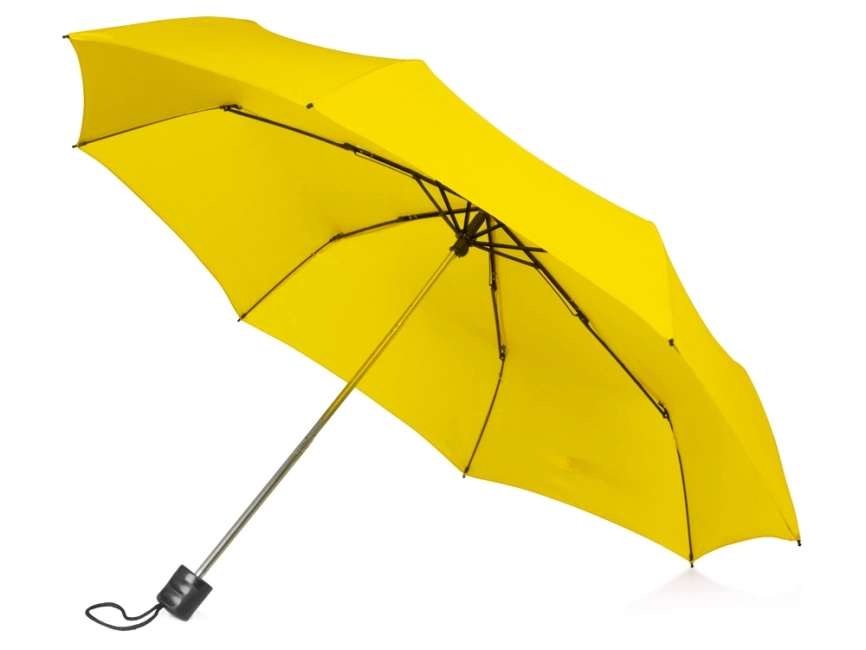 Зонт складной Columbus, механический, 3 сложения, с чехлом, желтый фото 1