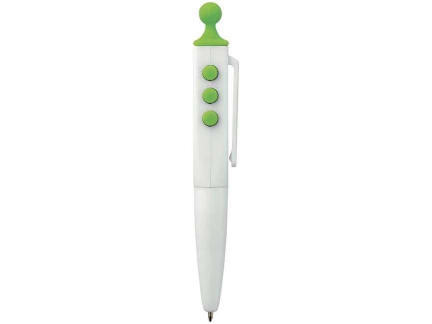 Ручка шариковая Clic Pen, белая с лайм фото 6