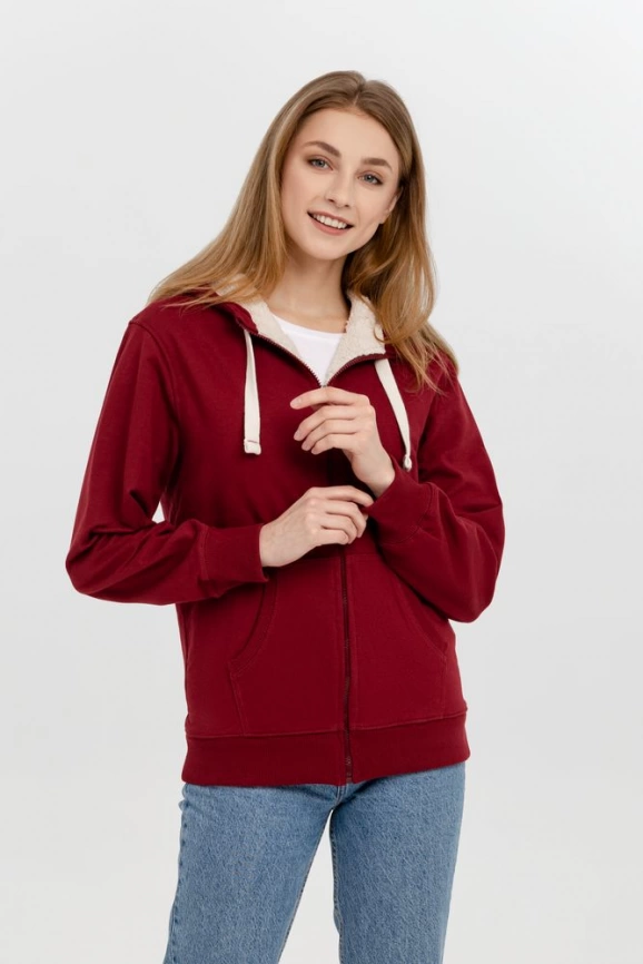 Толстовка на молнии Kulonga Sherpa, бордовая, размер XL фото 5