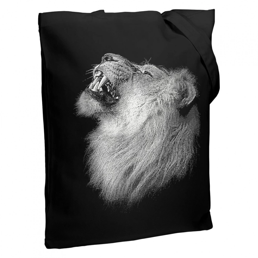 Холщовая сумка Like a Lion, черная фото 3
