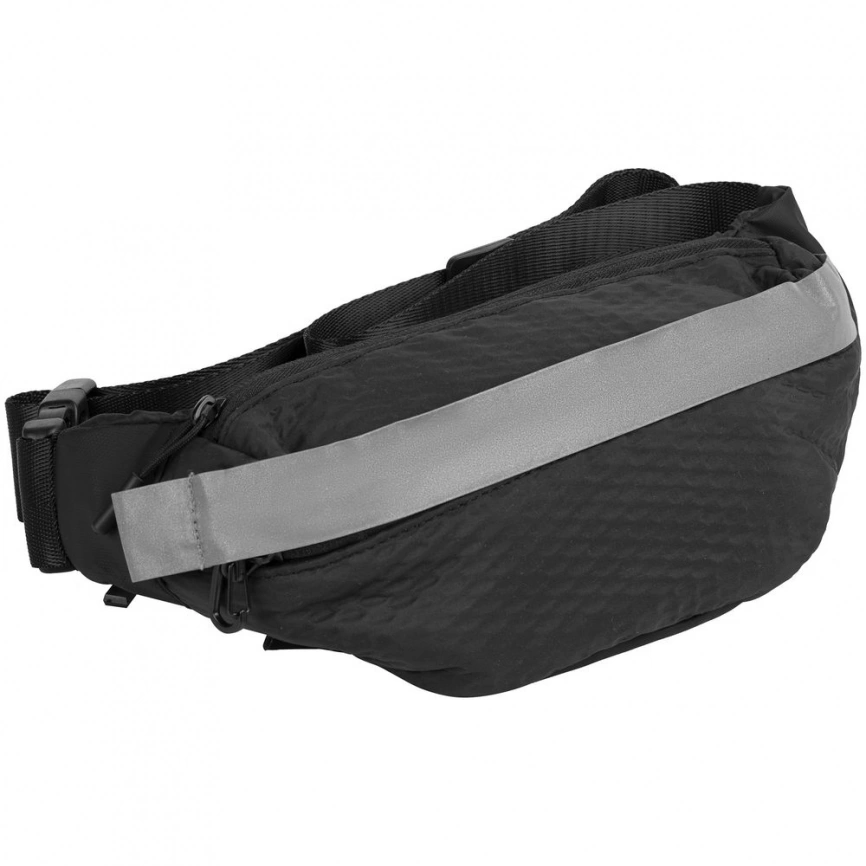 Поясная сумка tagBag со светоотражающим элементом, черная фото 1