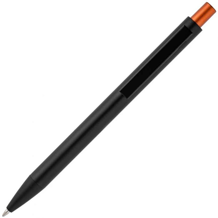 Ручка шариковая Chromatic, черная с оранжевым фото 3