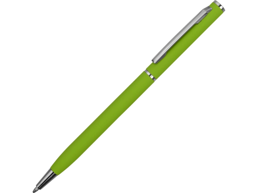Ручка металлическая шариковая Атриум с покрытием софт-тач, зеленое яблоко фото 1