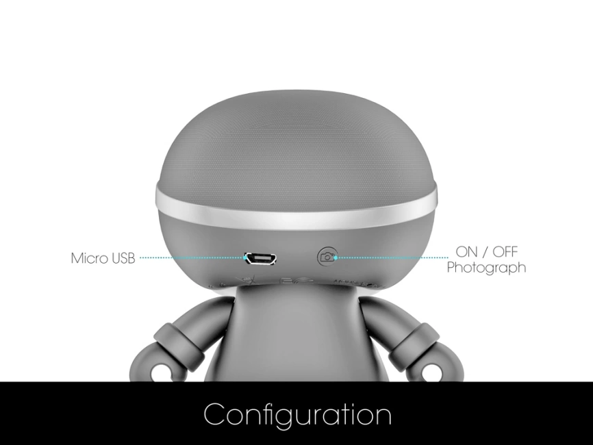 Портативный динамик Bluetooth XOOPAR mini XBOY, серый фото 8