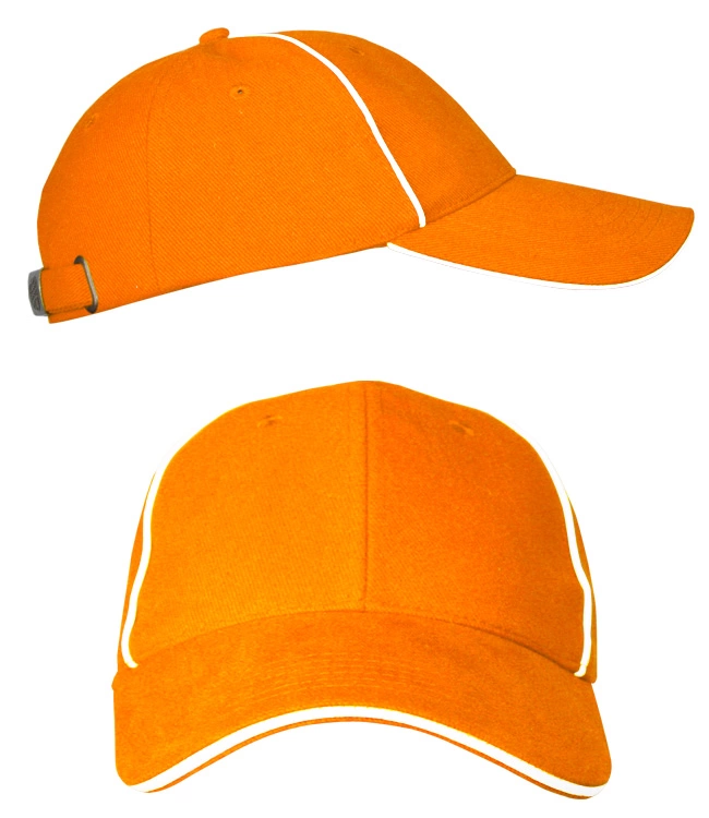 Бейсболки LEADER 206, оранжевая с белой вставкой фото 1