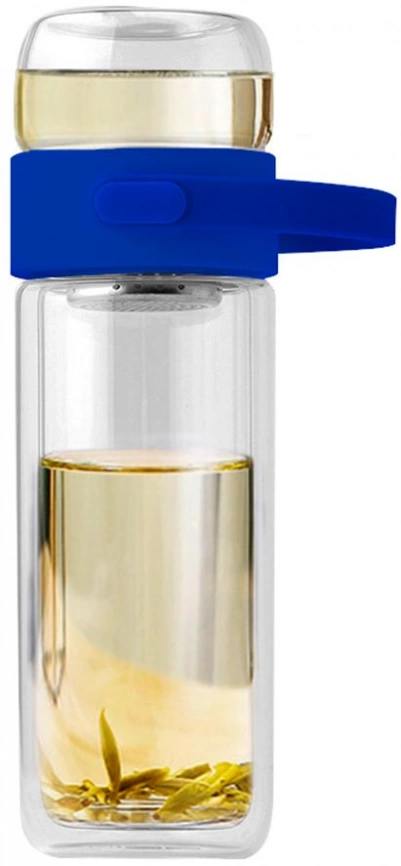 Бутылка Easy pot из боросиликатного стекла с инфьюзером 370 мл., синий фото 1