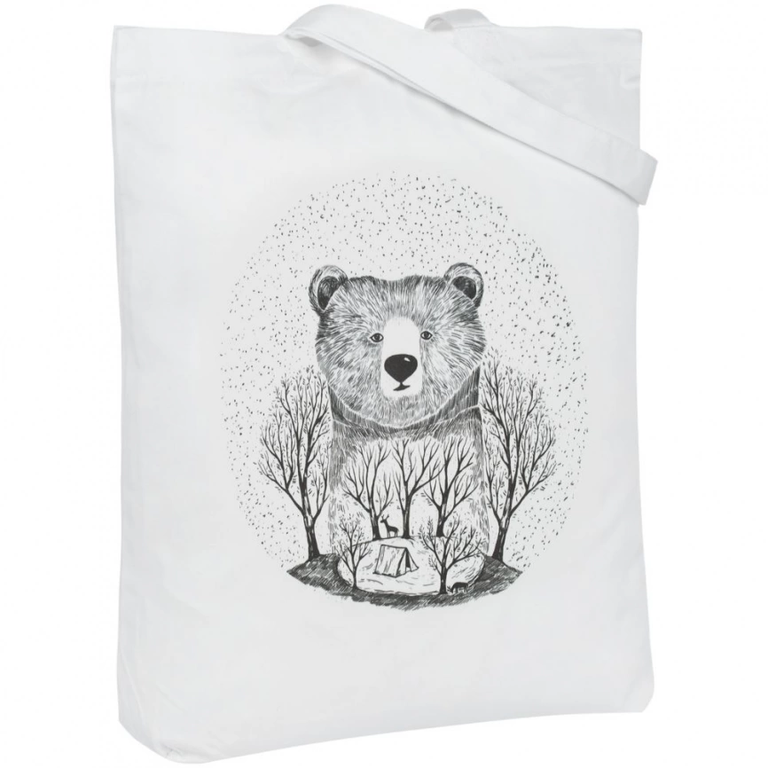 Холщовая сумка Bear, молочно-белая фото 1