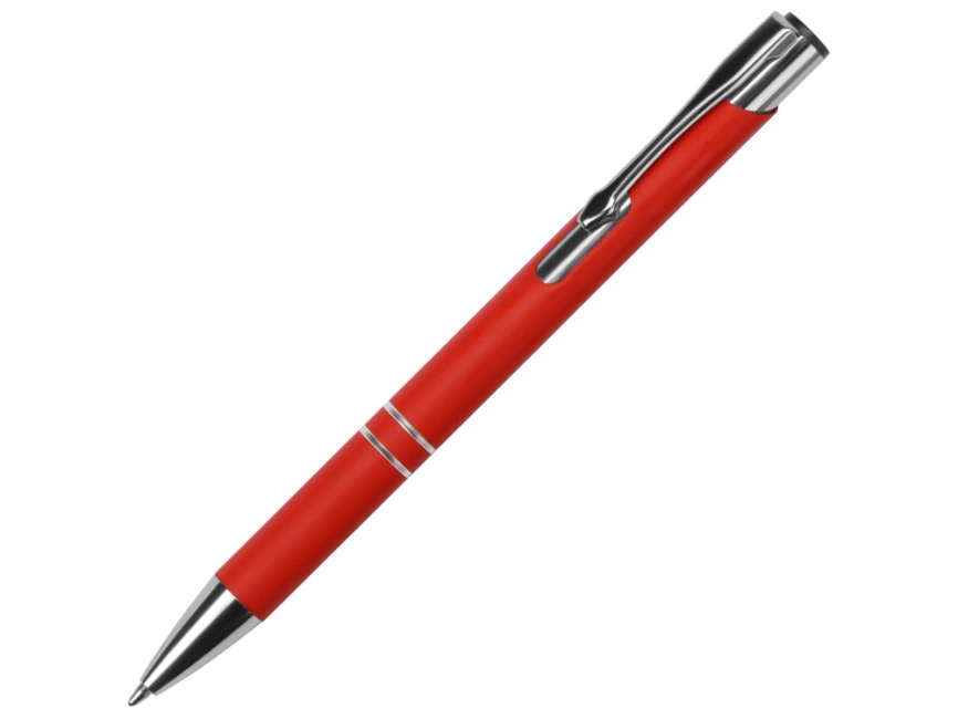 Ручка металлическая шариковая Legend Gum софт-тач, красный фото 1