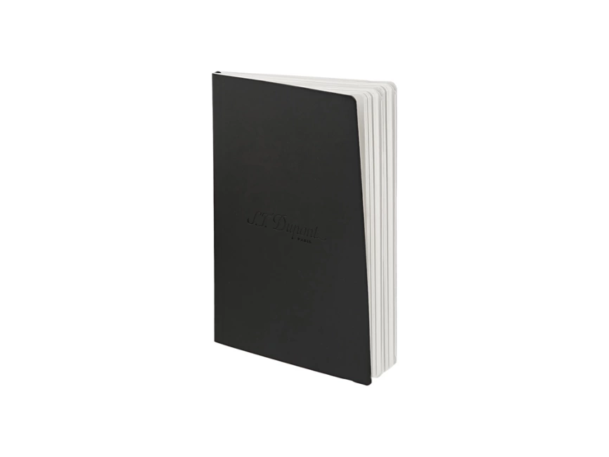 Блокнот Notebook, черная искусcтвенная кожа с логотипом Dupont, формат А5, бумага: линованная фото 3