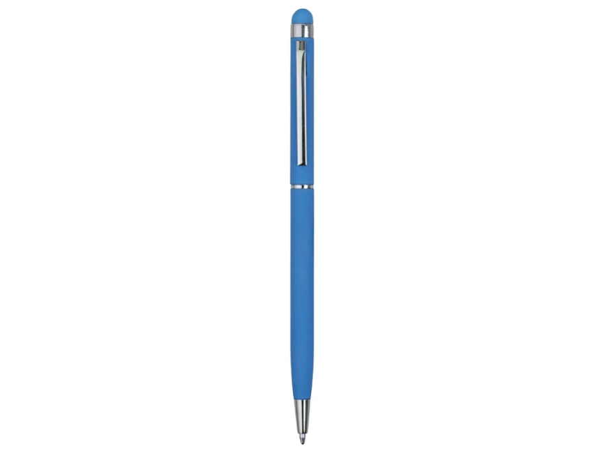 Ручка-стилус шариковая Jucy Soft с покрытием soft touch, голубой фото 2
