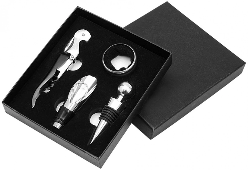 Винный набор Пьемонт, чёрный, в подарочной коробке фото 1