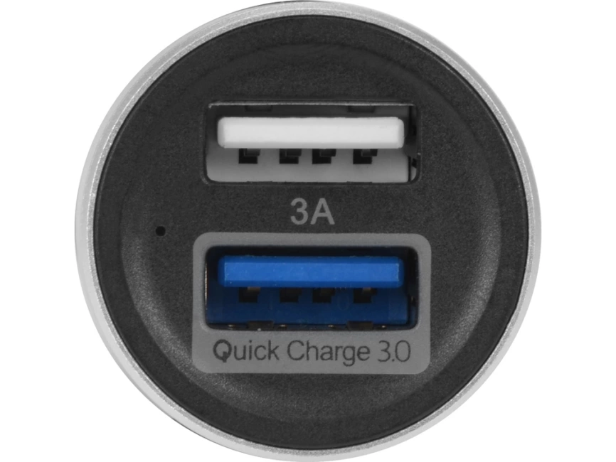 Адаптер автомобильный USB с функцией быстрой зарядки QC 3.0 TraffIQ, черный/серебристый фото 3