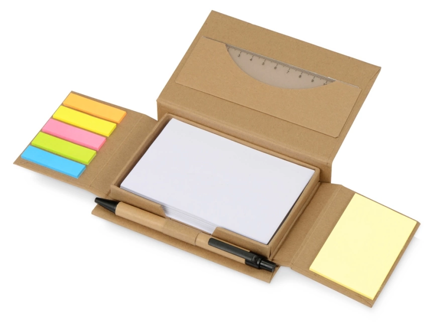 Канцелярский набор для записей Stick box, натуральный фото 1
