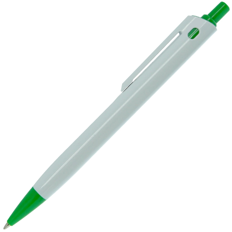Ручка шариковая, пластик, белый/зеленый, YES фото 1
