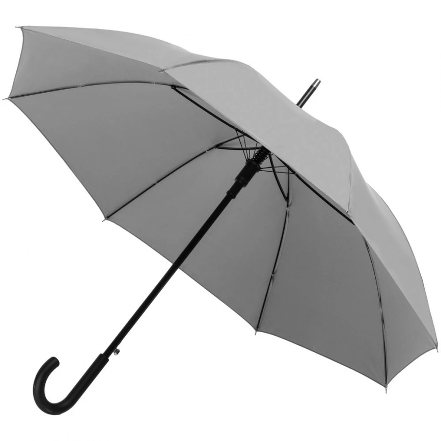 Зонт-трость Manifest со светоотражающим куполом, серый фото 1