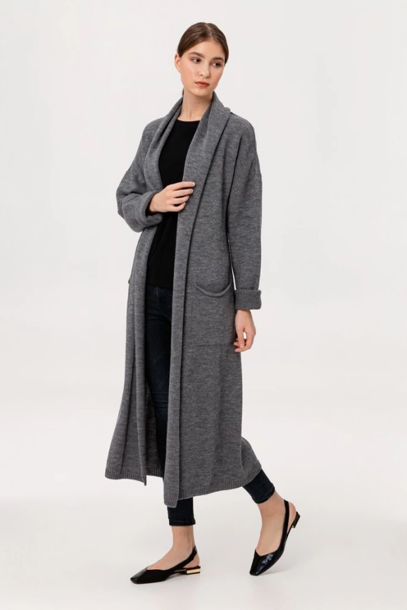 Кардиган женский Free Flow, серый меланж, размер M фото 2