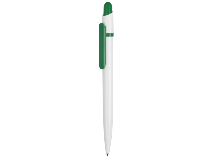 Ручка шариковая Этюд, белая с зеленым фото 1
