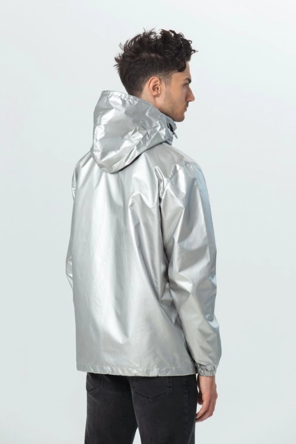 Ветровка Unit Flash, серебристая, размер XXL фото 7