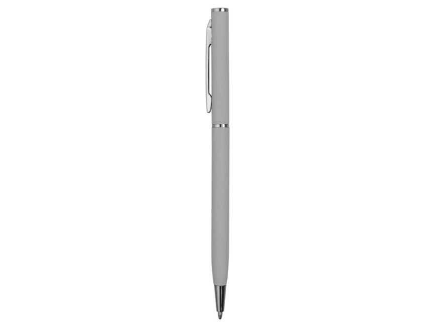 Ручка металлическая шариковая Атриум с покрытием софт-тач, серый фото 3