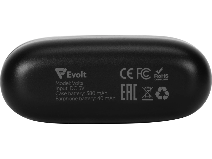 Беспроводные наушники TWS в кейсе Volts. Evolt, черный, пластик фото 10