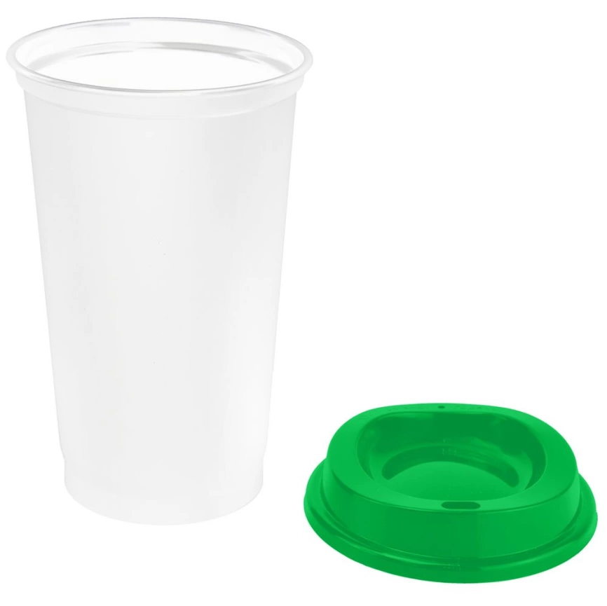 Стакан с крышкой Color Cap White, белый с зеленым фото 2