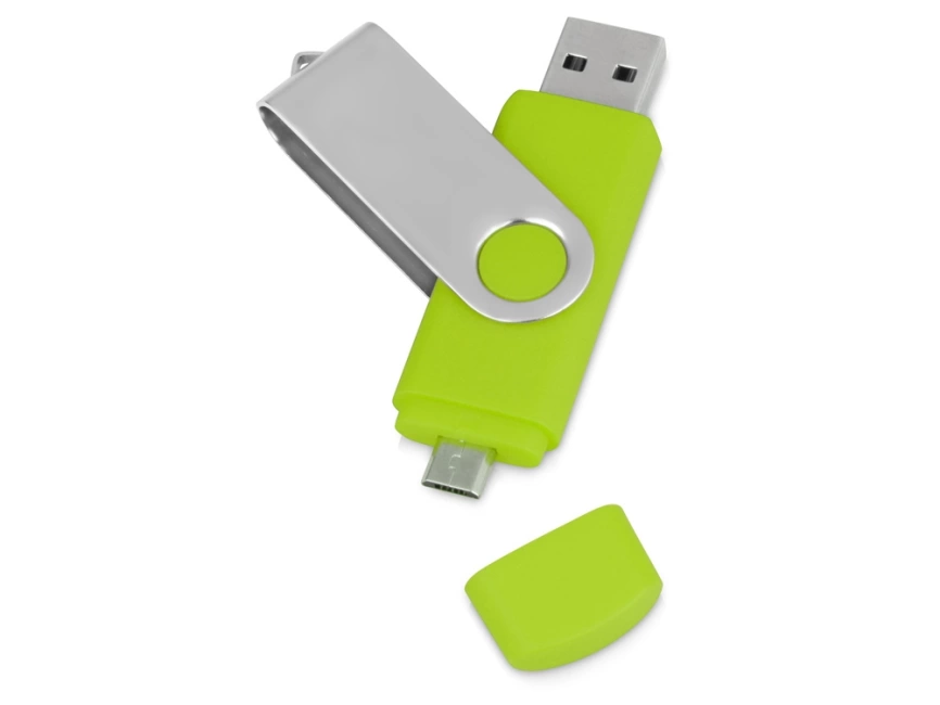 USB/micro USB-флешка 2.0 на 16 Гб Квебек OTG, зеленое яблоко фото 1