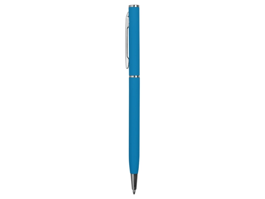 Ручка металлическая шариковая Атриум с покрытием софт-тач, голубой фото 3