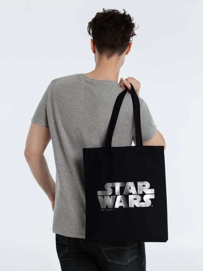 Холщовая сумка Star Wars Silver, черная фото 6