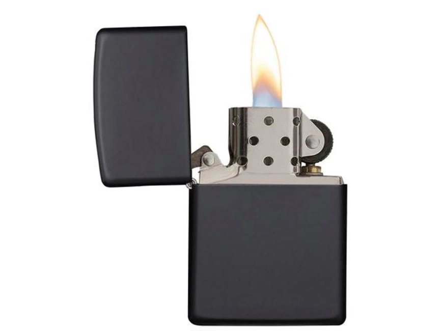 Зажигалка ZIPPO Classic с покрытием Black Matte, латунь/сталь, чёрная, матовая, 38x13x57 мм фото 4