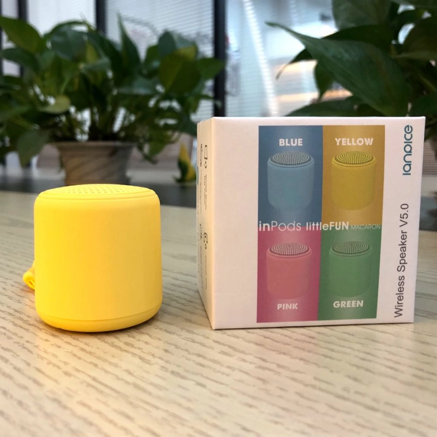 Беспроводная Bluetooth колонка Fosh, жёлтая фото 2