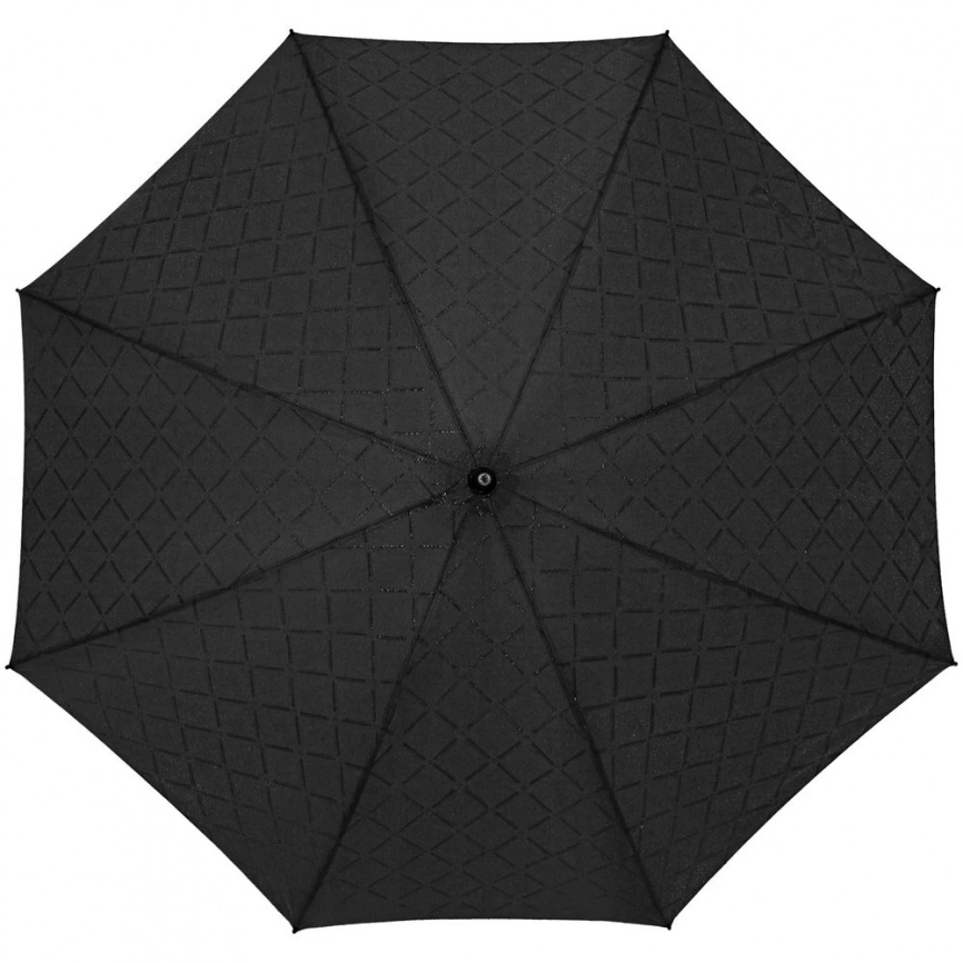 Зонт-трость Magic с проявляющимся рисунком в клетку, черный фото 1