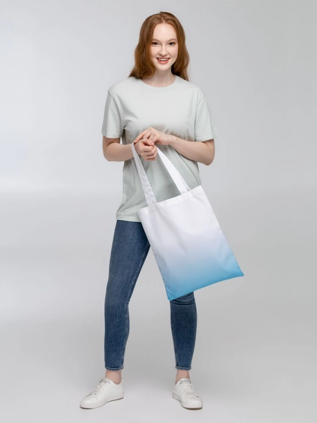 Сумка для покупок Shop Drop, бело-голубой градиент фото 7