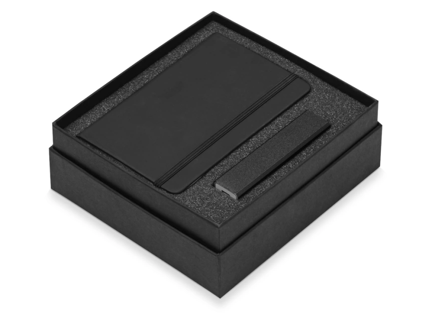 Подарочный набор To go с блокнотом и зарядным устройством, черный фото 2