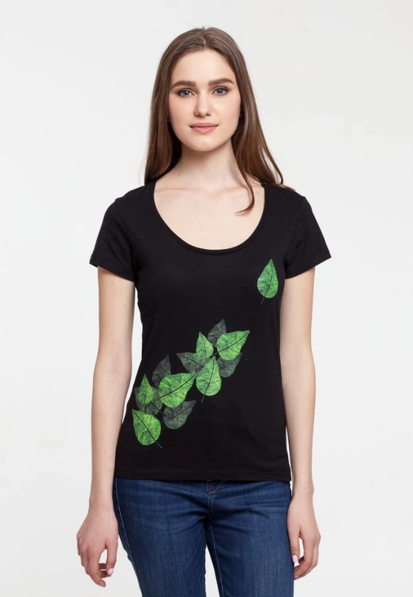 Футболка женская Evergreen Leaves, размер S фото 3
