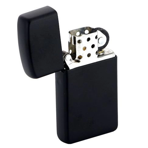 Зажигалка Zippo Slim Matt, матовая черная фото 2