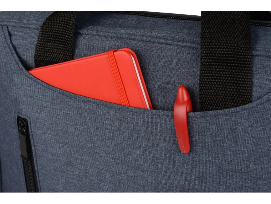 Сумка для ноутбука Wing с вертикальным наружным карманом, синий фото 3