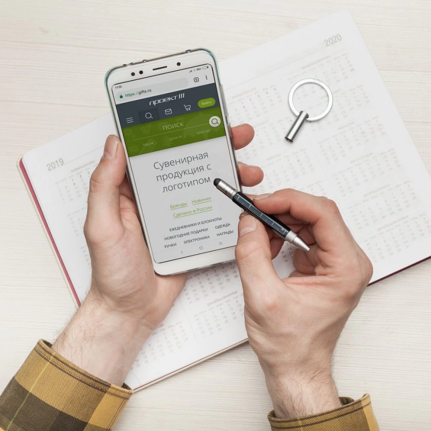 Ручка-брелок Construction Micro, черный фото 6