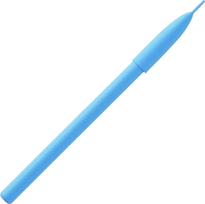 Ручка картонная KRAFT с колпачком, голубая фото 2