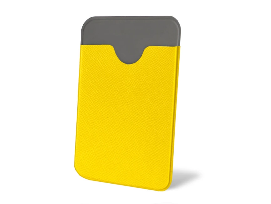 Чехол-картхолдер Favor на клеевой основе на телефон для пластиковых карт и и карт доступа, желтый фото 1