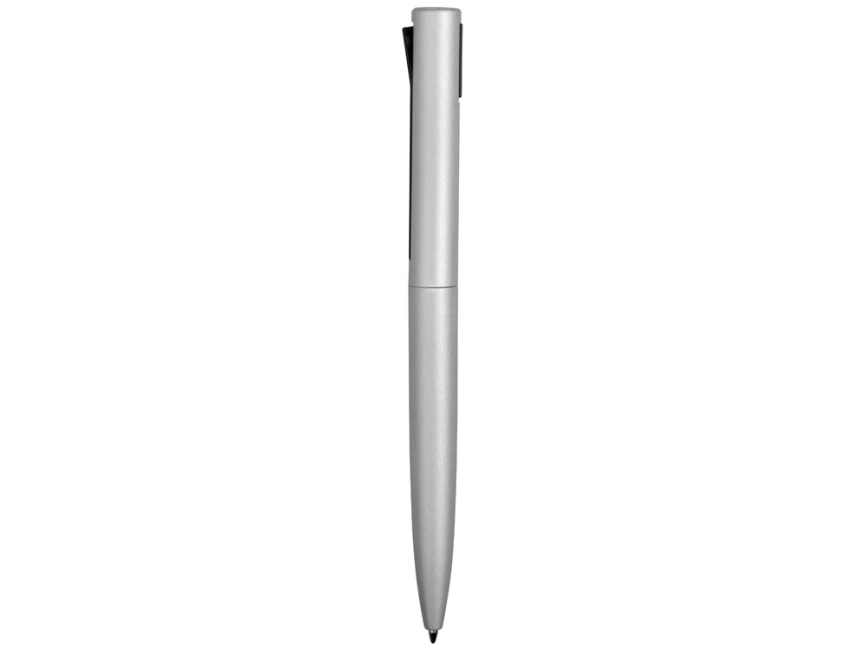 Ручка металлическая шариковая Bevel, серебристый/черный фото 4