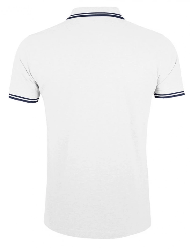 Рубашка поло мужская Pasadena Men 200 с контрастной отделкой белая с синим, размер S фото 2